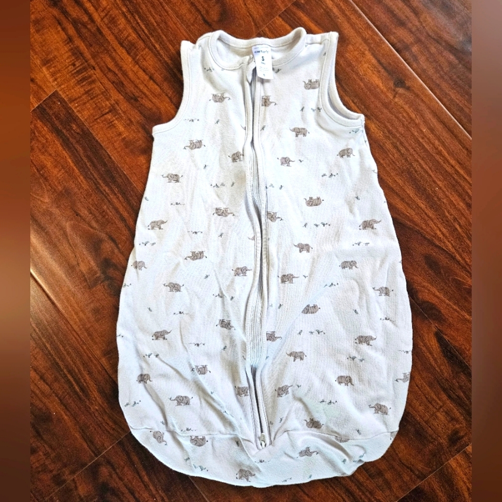 Cozy White Elephant Print Sleep Sack